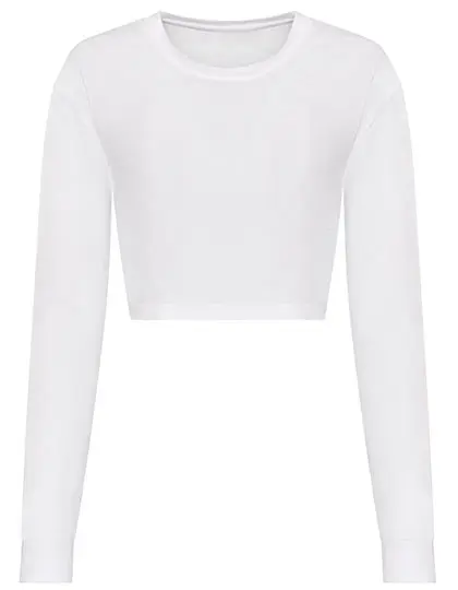 AWDIS Just Ts JT016 Women´s Long Sleeve Cropped T (XS, Solid White)