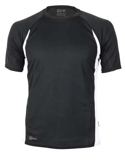 CONA SPORTS CS02 Racer Tech Tee (XS, Noir/Blanc)