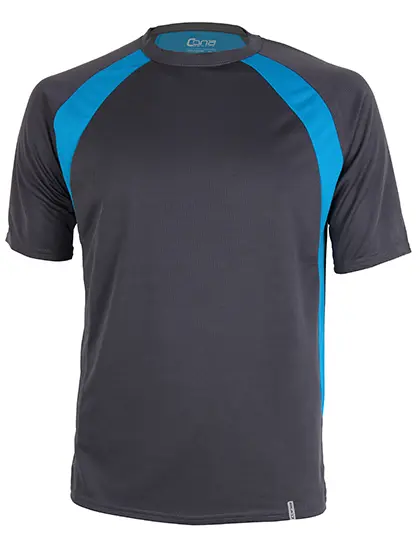 CONA SPORTS CS05 Pace Tech Tee (XS, Anthracite/Bleu Azur)