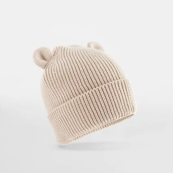 BEECHFIELD B340A Organic Baby Bear Beanie (6-12 MOIS, Almond)