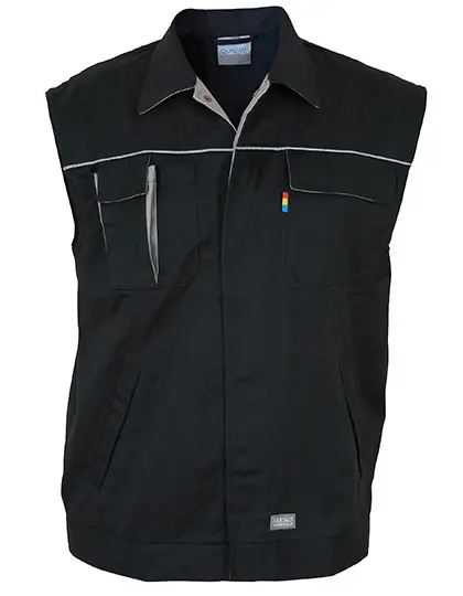 CARSON CONTRAST CC700 Contrast Work Vest (S, Noir/Grey)