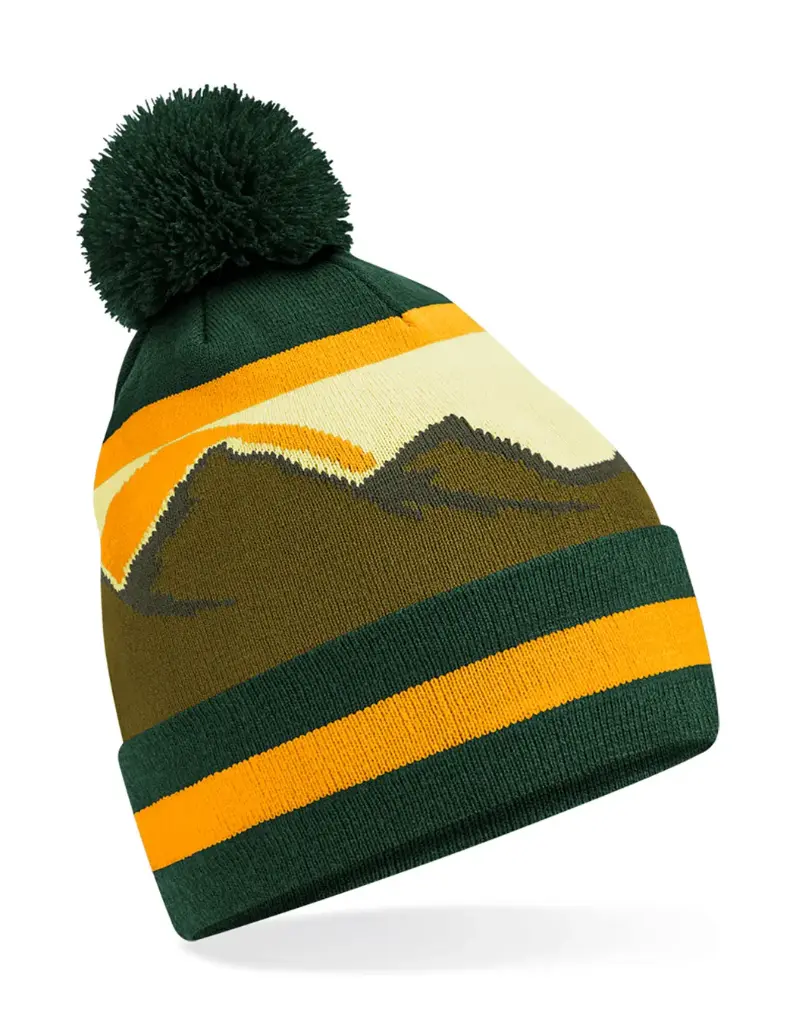 BEECHFIELD B395R Mountain Peaks Pom Pom Beanie