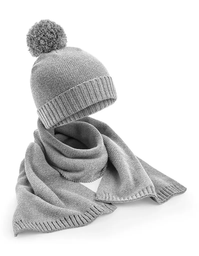 BEECHFIELD B401 Knitted Scarf and Beanie Gift Set